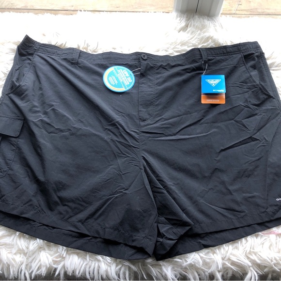 Columbia Other - Columbia PFG Shorts Mens Size 6x Black Hiking Fish Omni-Shade Stretch Pockets